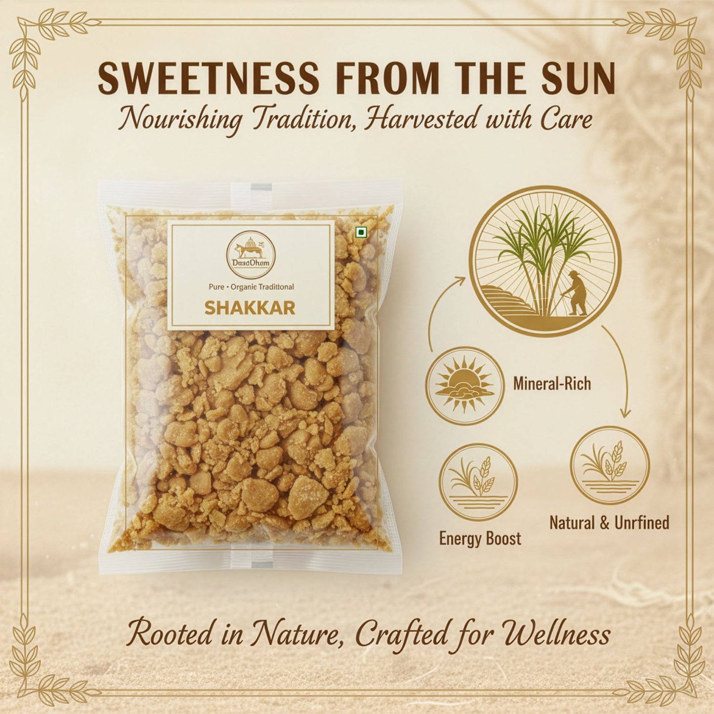 DwarDham Natural Shakkar (Jaggery Sugar)